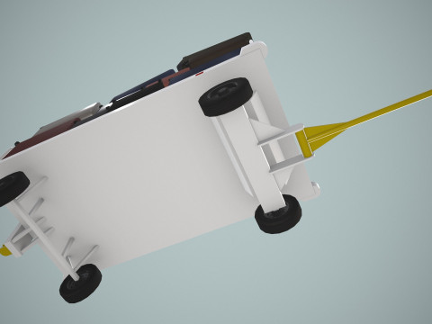 Kereta Bagasi Bandara Termuat --435-- Model 3D