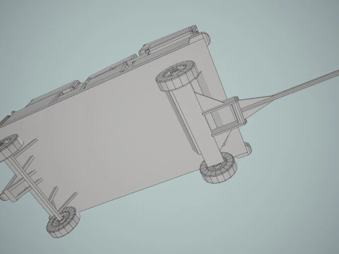 Багажная тележка аэропорта загружена --435-- 3D Модель