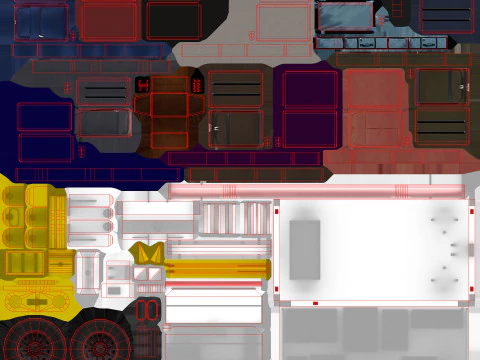 Багажная тележка аэропорта загружена --435-- 3D Модель