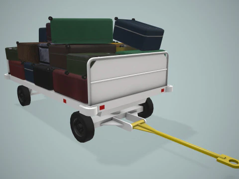 Carrello portabagagli dell'aeroporto caricato --436-- Modello 3D