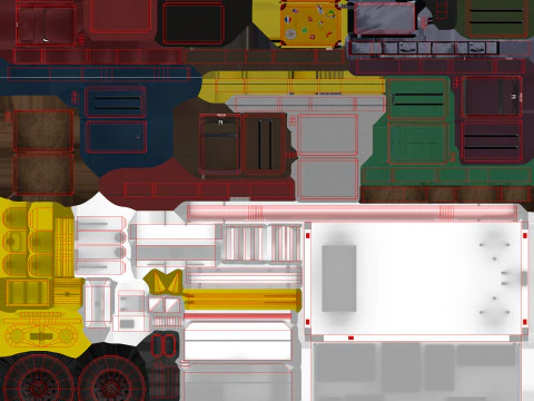 Carrello portabagagli dell'aeroporto caricato --436-- Modello 3D