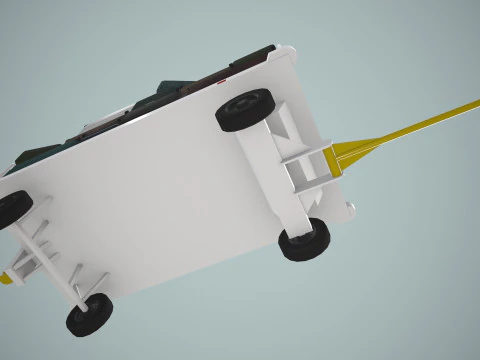 Kereta Bagasi Bandara Termuat --437-- Model 3D