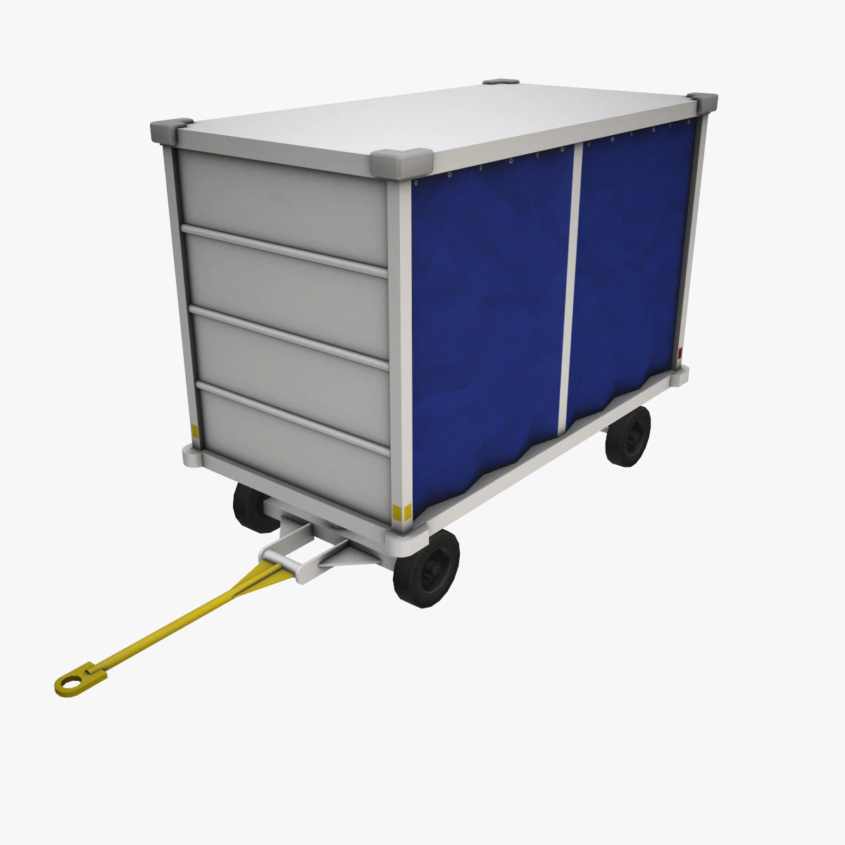 Airport Baggage Cart --438-- 3D Model .c4d .max .obj .3ds .fbx .stl .blend 