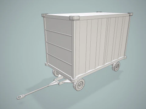 Airport Baggage Cart --438-- 3D Model