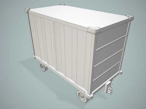 Airport Baggage Cart --438-- 3D Model