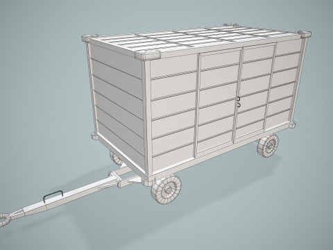 Kereta Bagasi Bandara --439-- Model 3D