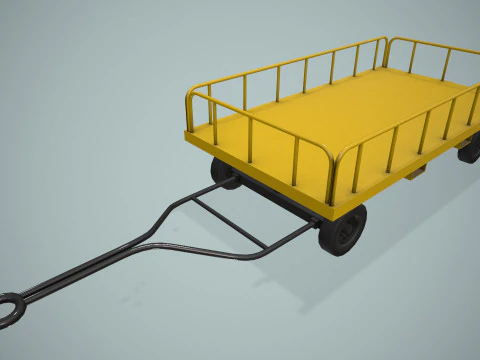 Carrello portabagagli aeroportuale --440-- Modello 3D