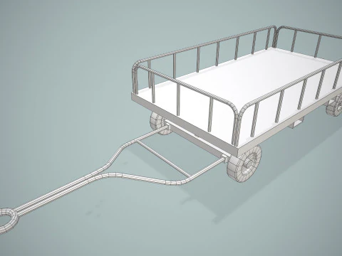 Carrello portabagagli aeroportuale --440-- Modello 3D