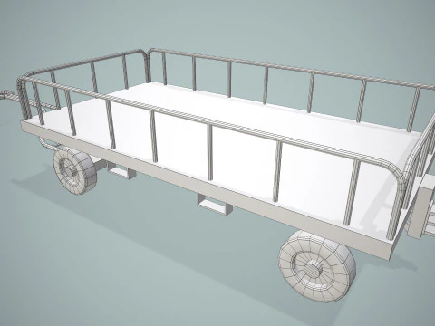 Carrello portabagagli aeroportuale --440-- Modello 3D
