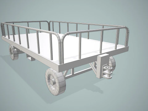 Carrello portabagagli aeroportuale --440-- Modello 3D