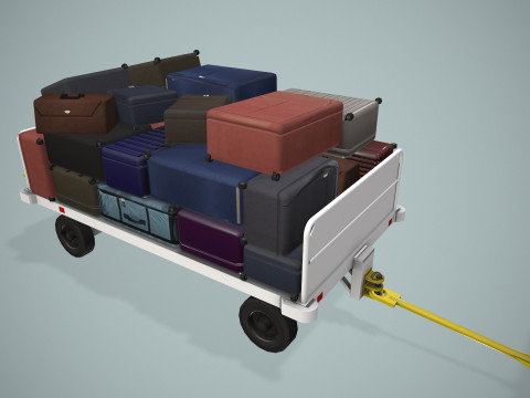 Carrelli portabagagli dell'aeroporto caricati --441-- Modello 3D