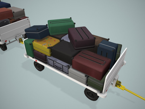 Carrelli portabagagli dell'aeroporto caricati --441-- Modello 3D
