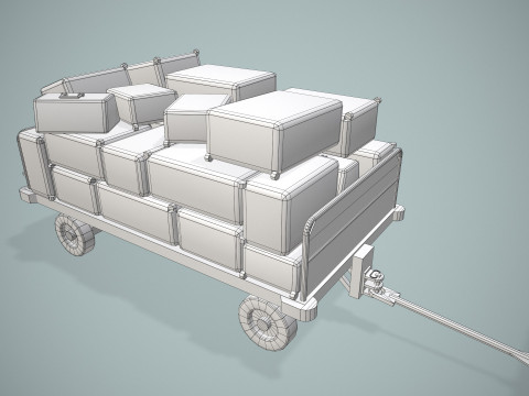 Carrelli portabagagli dell'aeroporto caricati --441-- Modello 3D