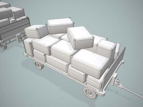 Carrelli portabagagli dell'aeroporto caricati --441-- Modello 3D