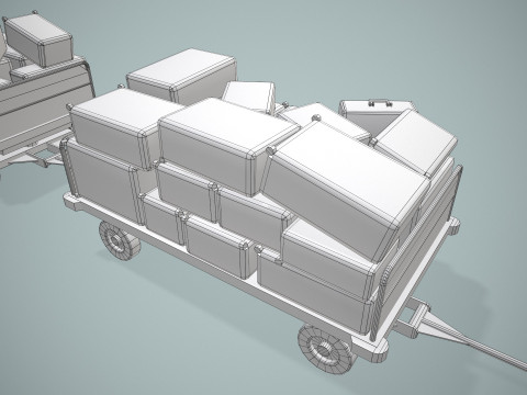 Carrelli portabagagli dell'aeroporto caricati --441-- Modello 3D