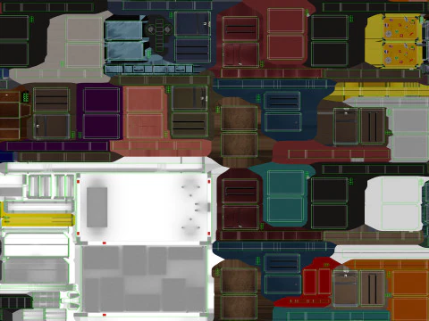 Gerobak Bagasi Bandara Termuat --441-- Model 3D