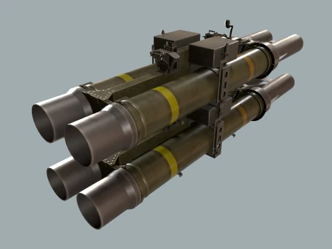Missile Launcher BGM-71D TOW-2 X4 --81-- 3D Model