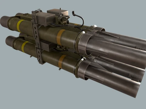 Missile Launcher BGM-71D TOW-2 X4 --81-- 3D Model