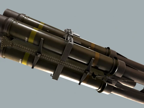 Missile Launcher BGM-71D TOW-2 X4 --81-- 3D Model