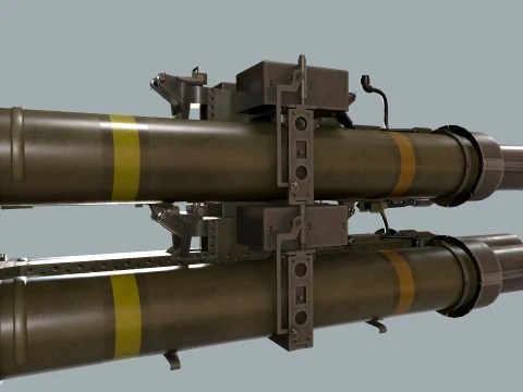 Missile Launcher BGM-71D TOW-2 X4 --81-- 3D Model