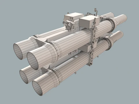 Missile Launcher BGM-71D TOW-2 X4 --81-- 3D Model