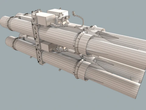 Missile Launcher BGM-71D TOW-2 X4 --81-- 3D Model