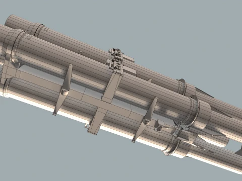 Missile Launcher BGM-71D TOW-2 X4 --81-- 3D Model