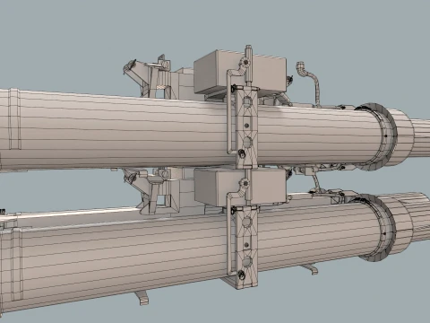 Missile Launcher BGM-71D TOW-2 X4 --81-- 3D Model