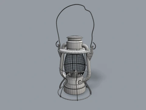 Old Kerosene Lantern --82-- 3D Model