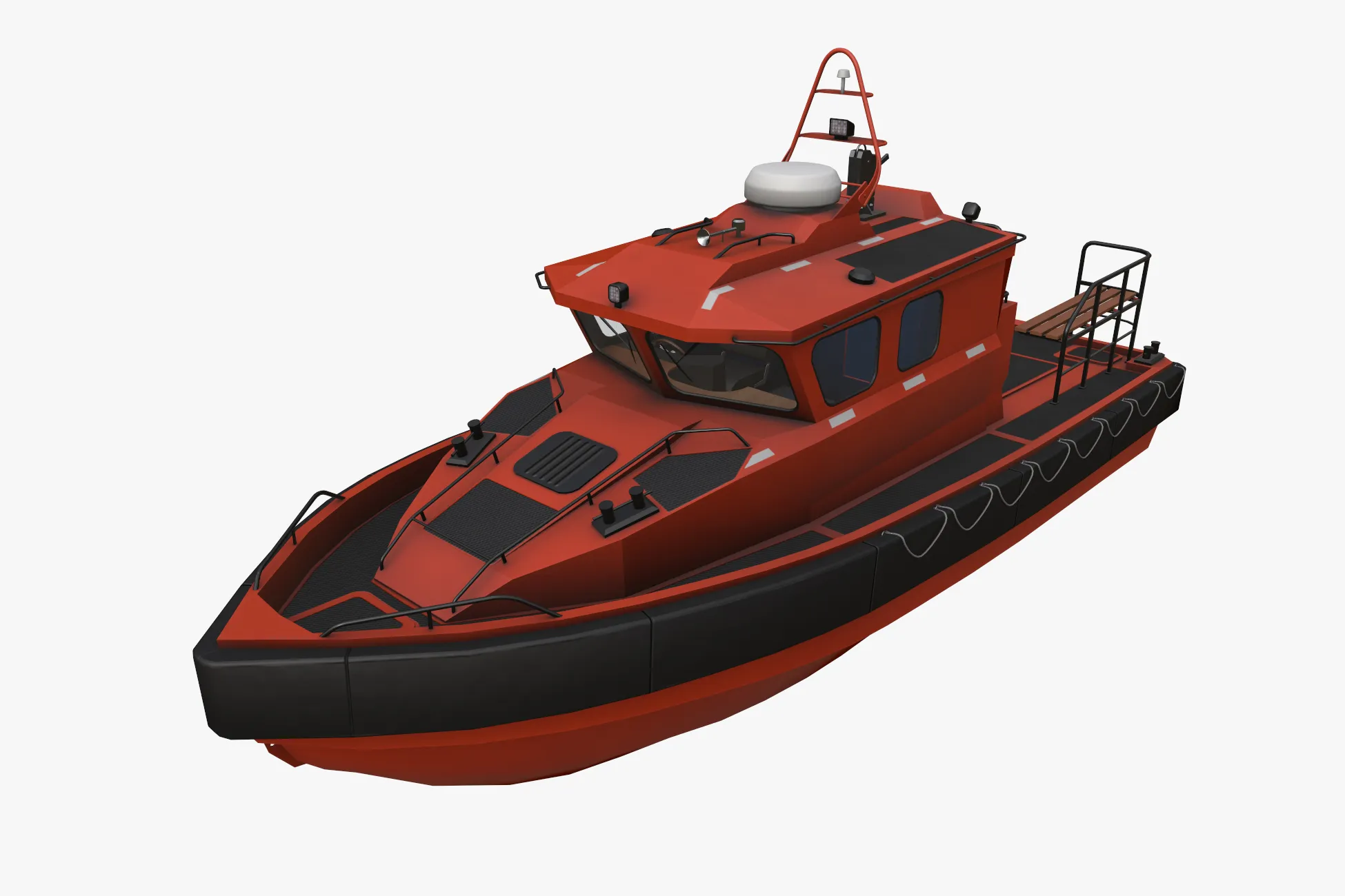 Rescue Motorboat --85-- 3D Model .c4d .max .obj .3ds .fbx .stl .blend 