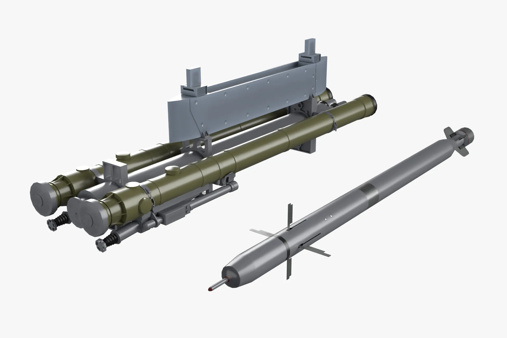 Rocket Launcher 9K38 Igla --86-- 3D Model .c4d .max .obj .3ds .fbx .stl .blend 