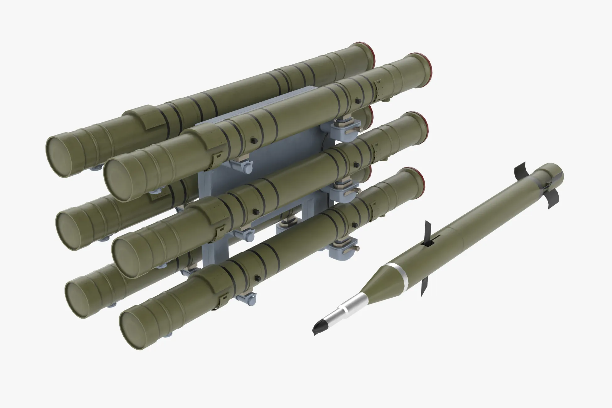 Rocket Launcher 9M120 Ataka --87-- 3D Model .c4d .max .obj .3ds .fbx .stl .blend 