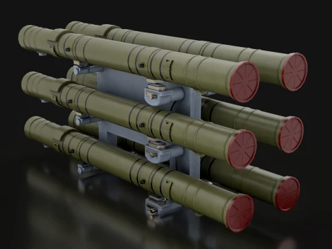Rocket Launcher 9M120 Ataka --87-- 3D Model