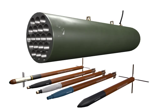 Rocket Launcher FZ207 With Missiles --89-- 3D Model