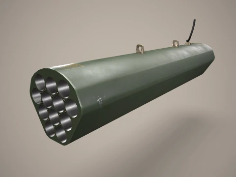 Rocket Launcher FZ219 With Missiles --90-- 3D Model