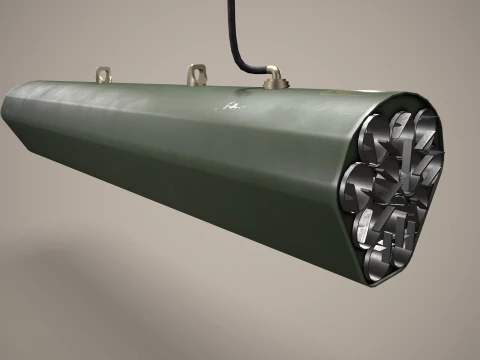 Rocket Launcher FZ219 With Missiles --90-- 3D Model