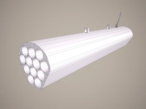 Rocket Launcher FZ219 With Missiles --90-- 3D Model