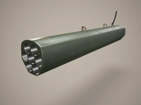 Rocket Launcher FZ220 With Missiles --91-- 3D Model