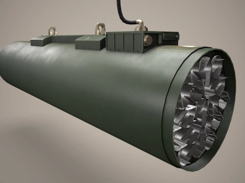 Rocket Launcher FZ225 With Missiles --92-- 3D Model
