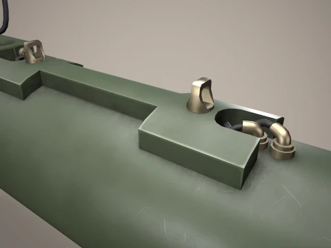 Rocket Launcher FZ225 With Missiles --92-- 3D Model