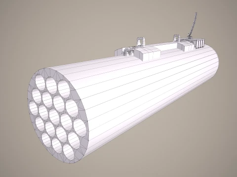 Rocket Launcher FZ225 With Missiles --92-- 3D Model