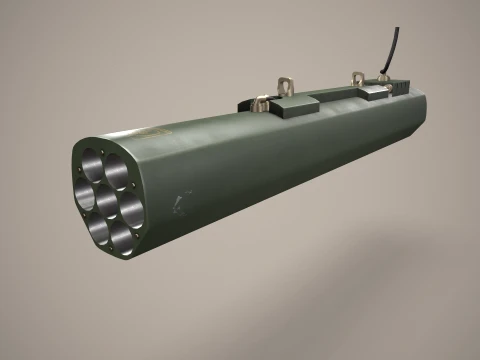 Rocket Launcher FZ231 With Missiles --93-- 3D Model