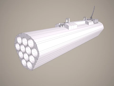 Rocket Launcher FZ231 With Missiles --93-- 3D Model