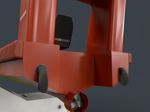 Ship Davit With Motorboat --98-- 3D Model