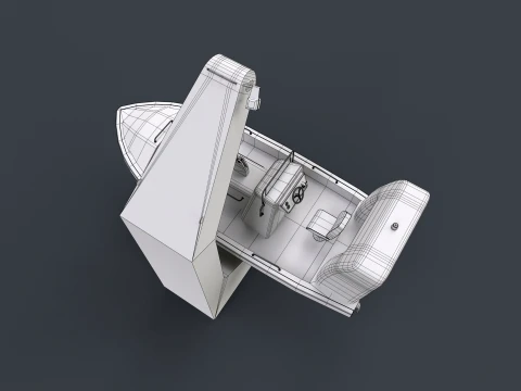 Ship Davit With Motorboat --98-- 3D Model