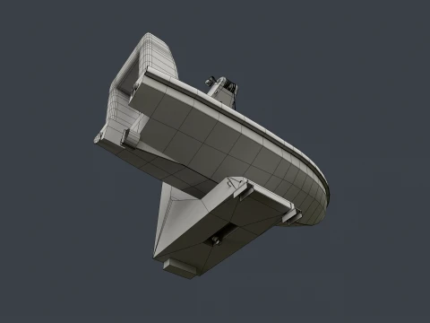 Ship Davit With Motorboat --98-- 3D Model