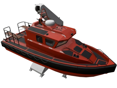 Ship Davit With Motorboat --99-- 3D Model