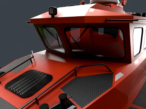Ship Davit With Motorboat --99-- 3D Model