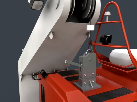 Ship Davit With Motorboat --99-- 3D Model