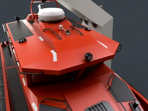 Ship Davit With Motorboat --99-- 3D Model